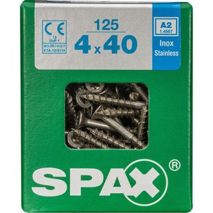 Spax Universele Schroef T-star Verzonken Kop Torx T20 - 4x40mm - 125 Stuks