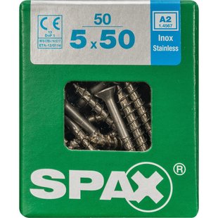 Spax Universele Schroef T-star Rvs Verzonken Kop Torx T20 - 5x50mm - 50 Stuks
