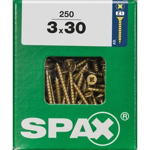 Spax Universele Schroef Yellox Verzonken Kop Pozi - 3x30mm - 250 Stuks
