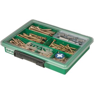 Spax Assortiment Universele Schroeven Yellox Verzonken Kop Pozi - Diverse Afmetingen - 199 Stuks + Bit