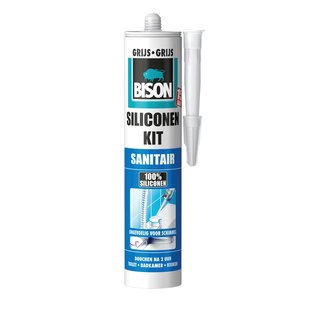 Bison Siliconenkit Sanitair Grijs 300ml