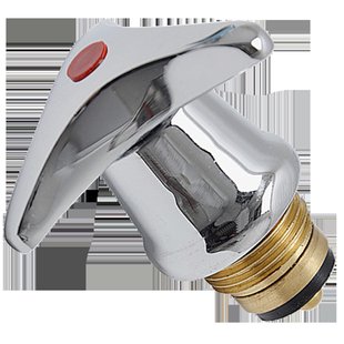 Sanivesk Kraanbovendeel Stergreep Warm Water 1/2m Chroom Rood 4pp