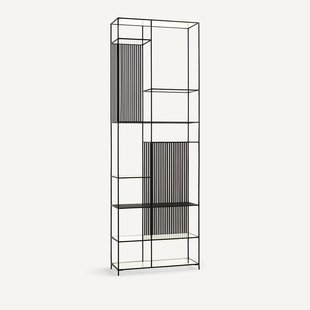 Boekenrek in metaal en glas, Rectiligne