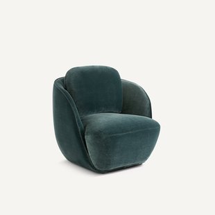 Fauteuil in fluweel, bolvormig, Alpine