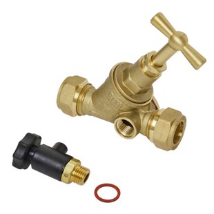 Sanivesk Stopkraan Messing Met Tapgat 15x15mm Knel