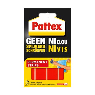 Pattex Permanent Strips Geen Spijkers & Schroeven 10 Stuks