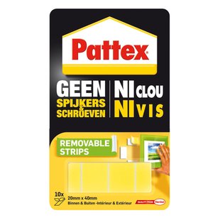 Pattex Montagestrips Verwijderbaar Geen Spijkers & Schroeven 20x40mm 10st