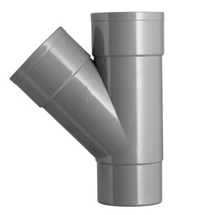 Martens T-stuk Met 2x Lijmmof En 1x Verjongd - Hwa - Pvc - Grijs - Ø80mm - 45°