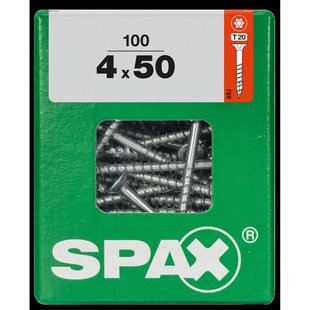 Spax Universele Schroef Staal Verzonken Kop Torx - 4x50mm - 100 Stuks