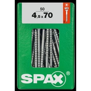 Spax Universele Schroef T-star Wirox Verzonken Kop Torx T20 - 4,5x70mm - 50 Stuks