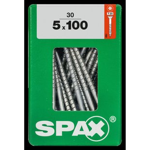 Spax Universele Schroef T-star Wirox Verzonken Kop Torx T20 - 5x100mm - 30 Stuks