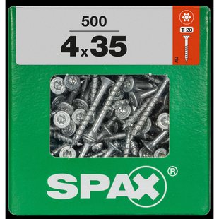 Spax Universele Schroef T-star Wirox Verzonken Kop Torx T20 - 4x35mm - 500 Stuks
