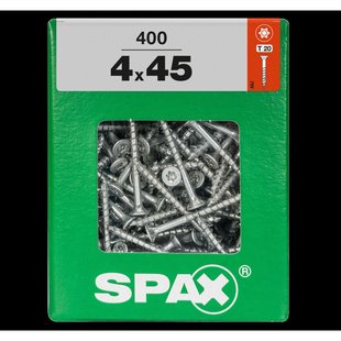 Spax Universele Schroef T-star Wirox Verzonken Kop Torx T20 - 4x45mm - 400 Stuks