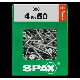 Spax Universele Schroef T-star Wirox Verzonken Kop Torx T20 - 4,5x50mm - 300 Stuks