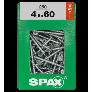 Spax Universele Schroef T-star Wirox Verzonken Kop Torx T20 - 4,5x60mm - 250 Stuks