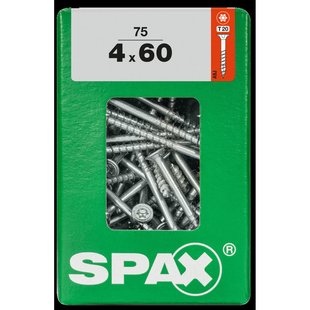 Spax Universele Schroef Staal Verzonken Kop Torx - 4x60mm - 75 Stuks