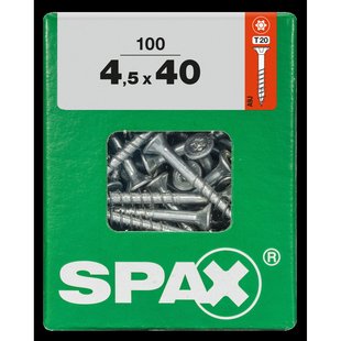 Spax Universele Schroef Verzonken Kop Torx - 4,5x40mm - 100 Stuks