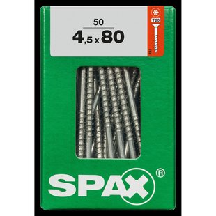 Spax Universele Schroef Verzonken Kop Torx - 4,5x80mm - 50 Stuks