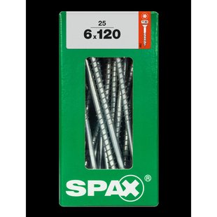 Spax Universele Schroef T-star Wirox Verzonken Kop Torx T30 - 6x120mm - 25 Stuks