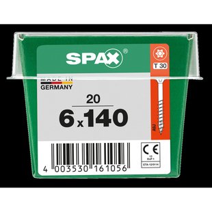 Spax Universele Schroef Verzonken Kop Torx - 6x140mm - 20 Stuks
