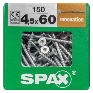 Spax Universele Schroef Staal Verzonken Kop Torx - 4,5x60mm - 150 Stuks