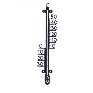 Nature Thermometer Kunststof Zwart 6x1x25cm