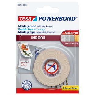 Tesa Montageband Powerbond Indoor - Wit - 1.5m X 19mm