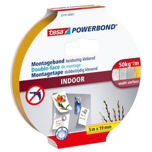Tesa Montageband Powerbond - Binnen - Wit - 5m X 19mm