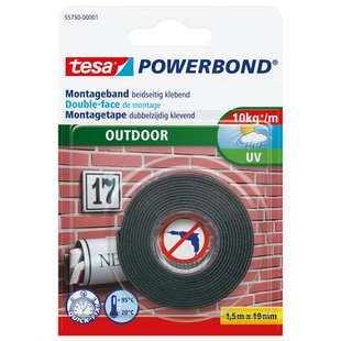 Tesa Montageband Powerbond Outdoor - Buiten - Groen - 1,5m X 19mm