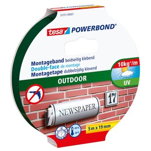 Tesa Montageband Powerbond Outdoor - Buiten - Groen - 5m X 19mm