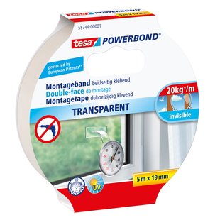 Tesa Montageband Powerbond - Transparant - 5m X 19mm
