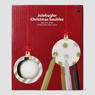 DIY ronde kerstballen van keramiek - 4 stuks