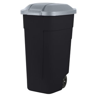 Keter Mobiele Afvalcontainer Zwart Steel 110l
