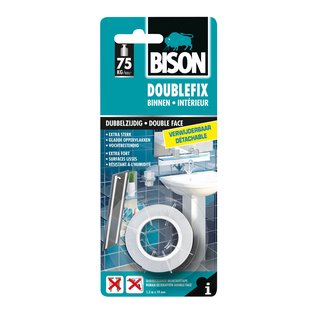 Bison Montageband Doublefix - Wit - 1,5m X 19mm