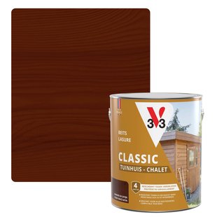 V33 Houtbeits Tuinhuis Donkere Eik Zijdeglans 2,5l