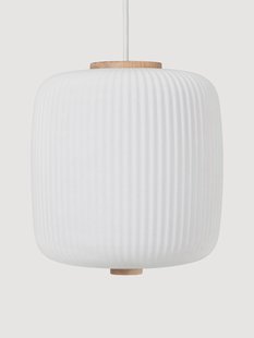 Mondgeblazen hanglamp EK61 van opaalglas