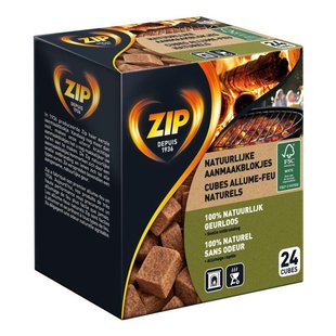 Zip Aanmaakblokjes 'natural' - 24 Stuks