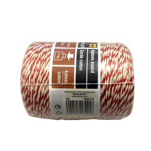 Sencys Katoen Touw Rood-wit 0,8mm 100m