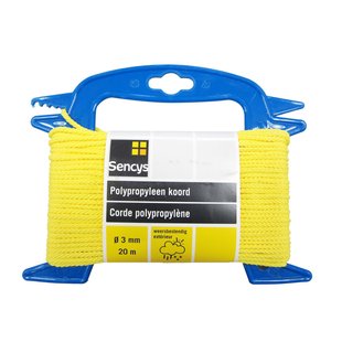 Sencys Multifunctioneel Touw - Gevlochten Polypropyleen - Drijvend - 3mm X 20m - Geel