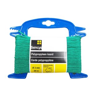 Sencys Polypropyleen Koord Gevlochten Groen 3mm 20m