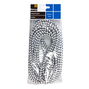 Sencys Elastiek Zwart-wit 6mm 10m