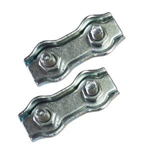 Sencys Kabelklem Dubbel - Gegalvaniseerd - Diam. 4mm - 2 Stuks