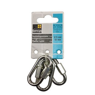Sencys Verbindingsschakel - Gegalvaniseerd - Diam. 5x50mm - 3 Stuks