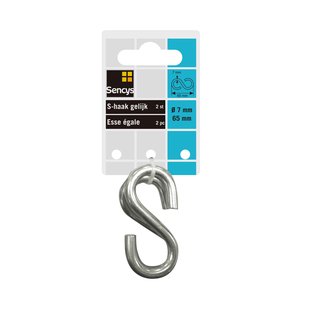 Sencys S-haak - Gegalvaniseerd - Diam. 7x65mm - 2 Stuks