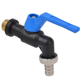 Sanivesk Vorstbestendige Buitenkogelkraan Met Hendelbediening + Slangwartel Zwart ( Buitendraad X Buitendraad ) 1/2 X 3/4