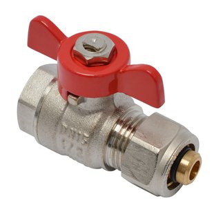 Sanivesk Meerlagen Kogelkraan Met Rode Hendel (binnendraad X Knel) 1/2 X 16x2mm