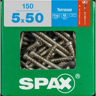 Spax Vlonderschroef T-star Plus Rvs A2 Cilinderkop Torx T25 - 5x50mm - 150 Stuks