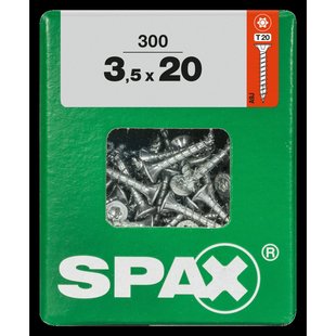 Spax Universele Schroef T-star Wirox Verzonken Kop Torx T20 - 3,5x20mm - 300 Stuks