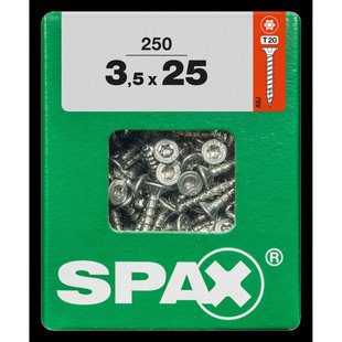 Spax Universele Schroef T-star Wirox Verzonken Kop Torx T20 - 3,5x25mm - 250 Stuks
