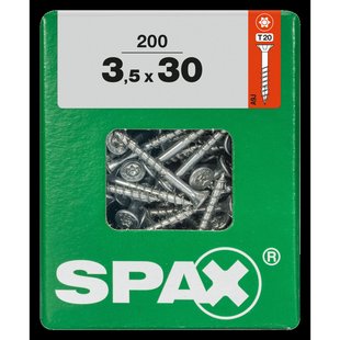 Spax Universele Schroef T-star Wirox Verzonken Kop Torx T20 - 3,5x30mm - 200 Stuks